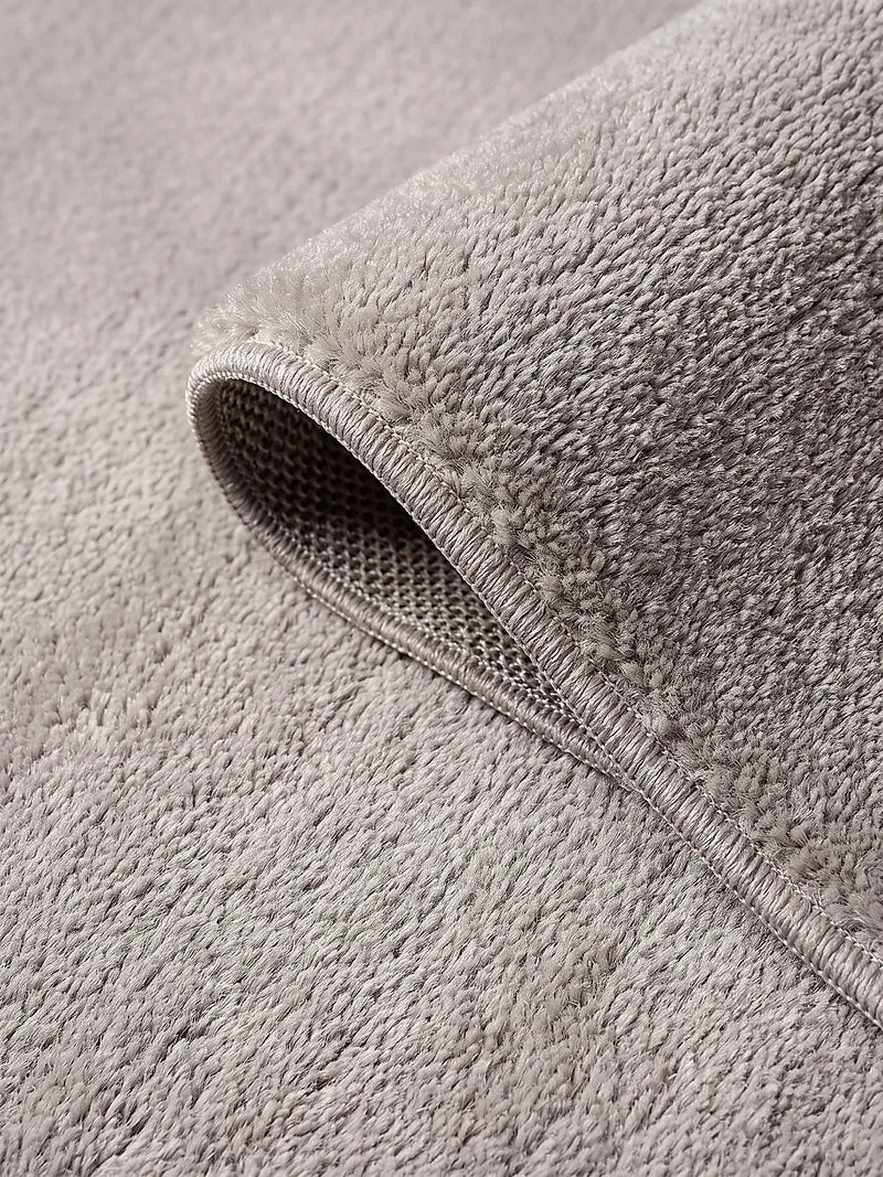 Hochflor-Teppich Cremeweiß Uni - Polyester, 17 mm Gesamthöhe