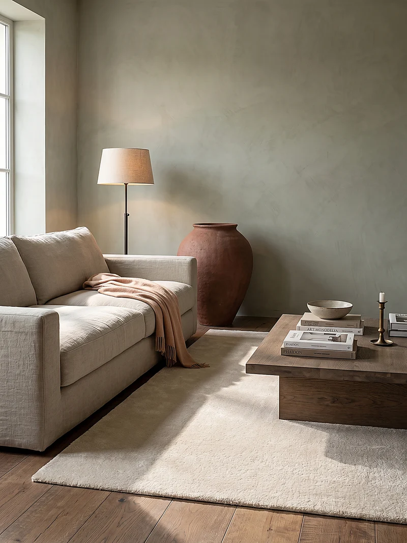 Hochflor-Teppich Cremeweiß Uni - Polyester, 17 mm Gesamthöhe