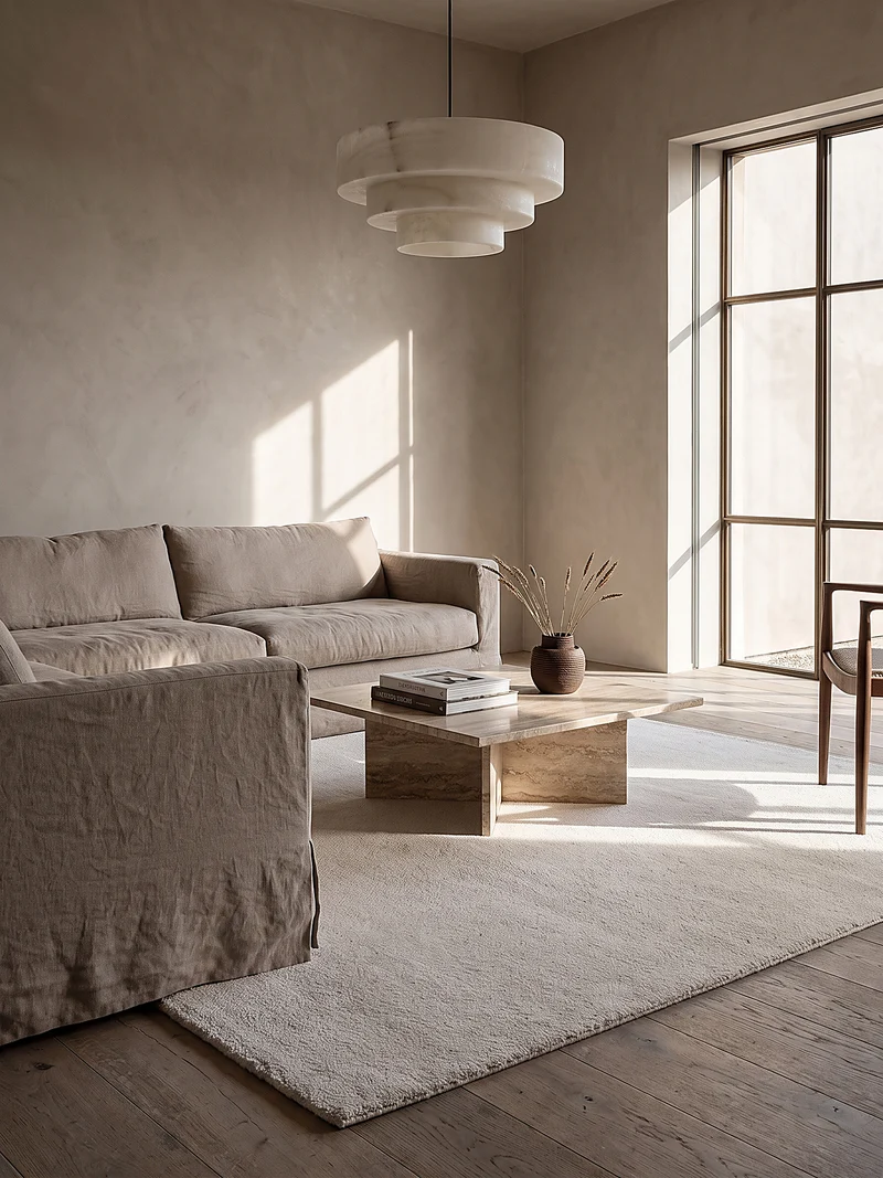 Hochflor-Teppich Cremeweiß Uni - Polyester, 17 mm Gesamthöhe
