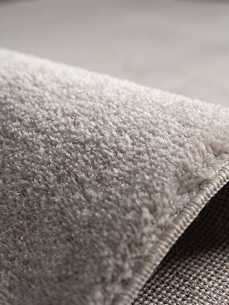Hochflor-Teppich Cremeweiß Uni - Polyester, 17 mm Gesamthöhe