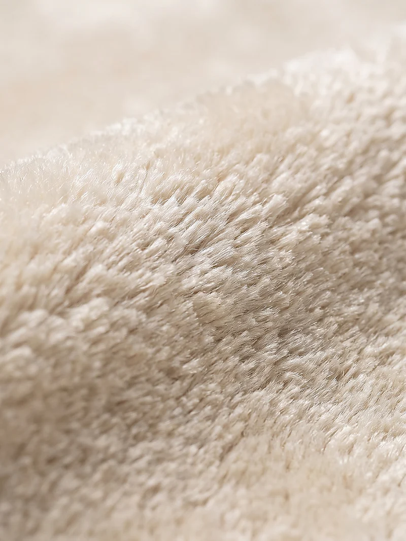 Hochflor-Teppich Cremeweiß Uni - Polyester, 17 mm Gesamthöhe