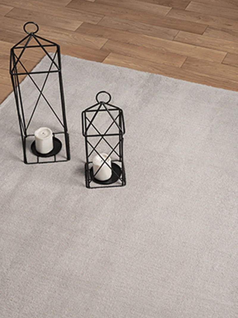 Hochflor-Teppich Cremeweiß Uni - Polyester, 17 mm Gesamthöhe