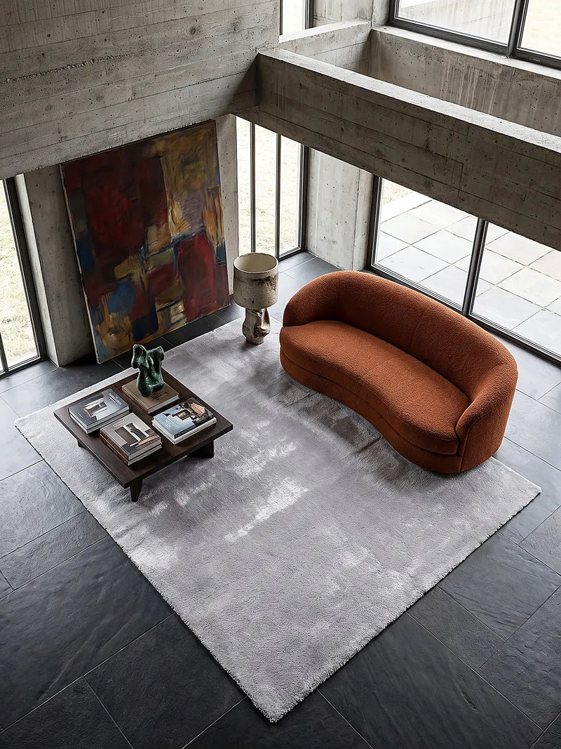 Hochflor-Teppich Hellgrau Uni - Polyester, 17 mm Gesamthöhe
