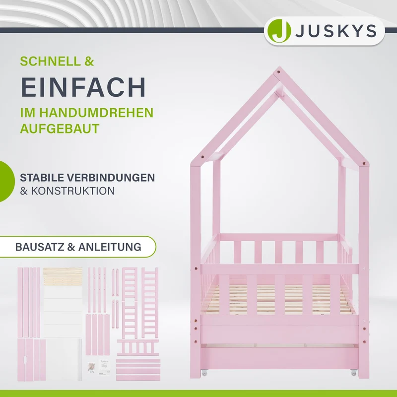Kinderbett Marli 90 x 200 cm mit Bettkasten