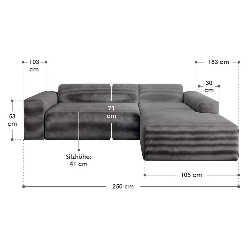 Sofa in L-Form Vals