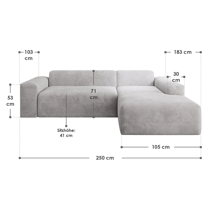 Sofa in L-Form Vals