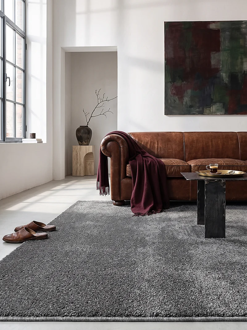 Hochflor-Teppich Uni - Polypropylen, 18 mm Gesamthöhe