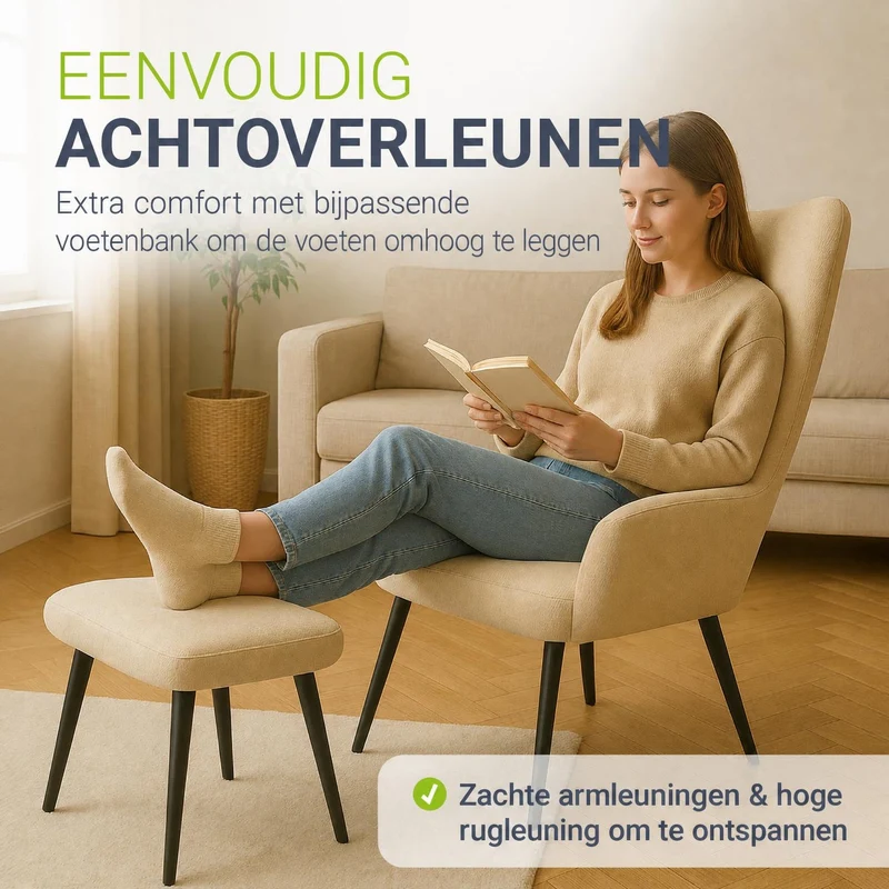 Ohrensessel mit optionalem Hocker Odense