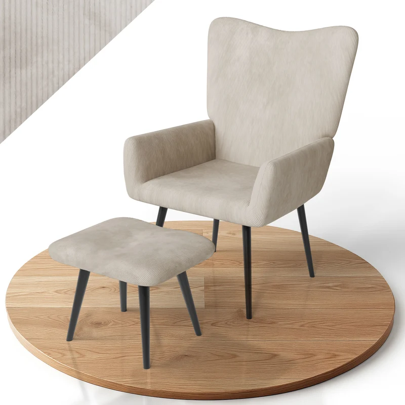 Ohrensessel mit optionalem Hocker Odense