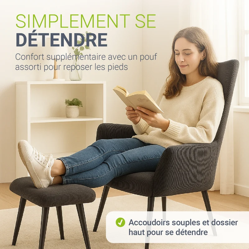 Ohrensessel mit optionalem Hocker Odense