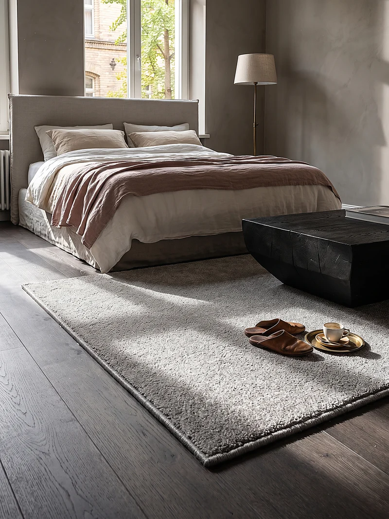 Hochflor-Teppich Uni - Polypropylen, 18 mm Gesamthöhe