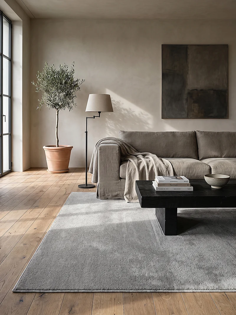 Hochflor-Teppich Uni - Polypropylen, 18 mm Gesamthöhe