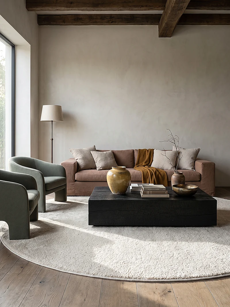 Hochflor-Teppich Cremeweiß Uni - Polypropylen, 18 mm Gesamthöhe