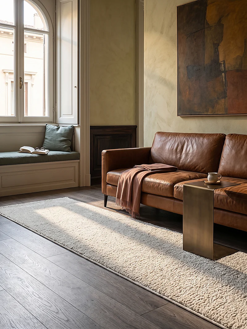 Hochflor-Teppich Cremeweiß Uni - Polypropylen, 18 mm Gesamthöhe