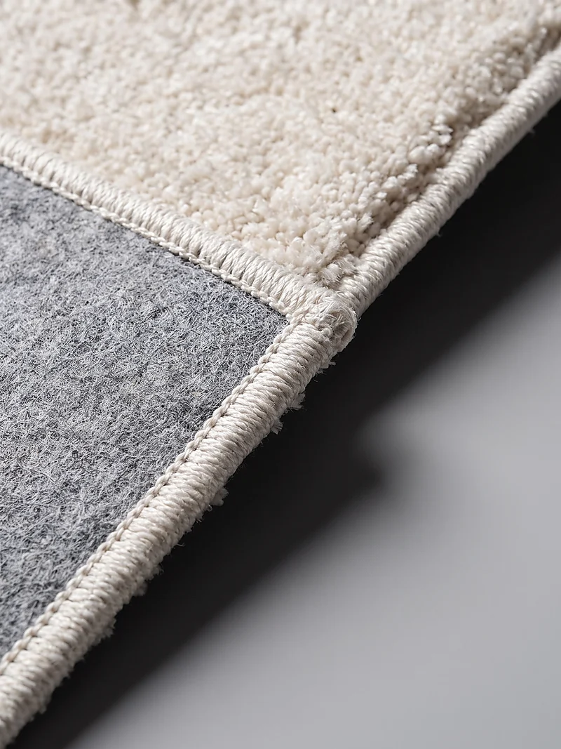 Hochflor-Teppich Cremeweiß Uni - Polypropylen, 18 mm Gesamthöhe