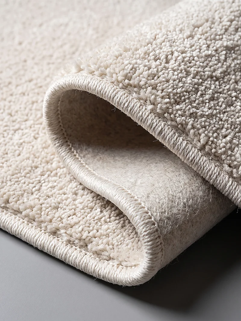 Hochflor-Teppich Cremeweiß Uni - Polypropylen, 18 mm Gesamthöhe