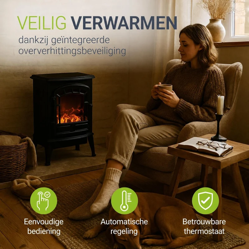 Elektrokamin 2000W mit Flammeneffekt