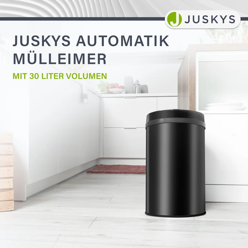 Runder Mülleimer mit Sensor