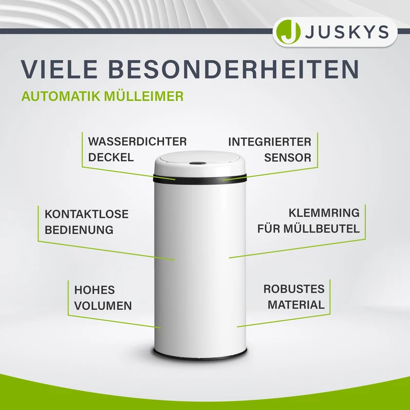 Runder Mülleimer mit Sensor