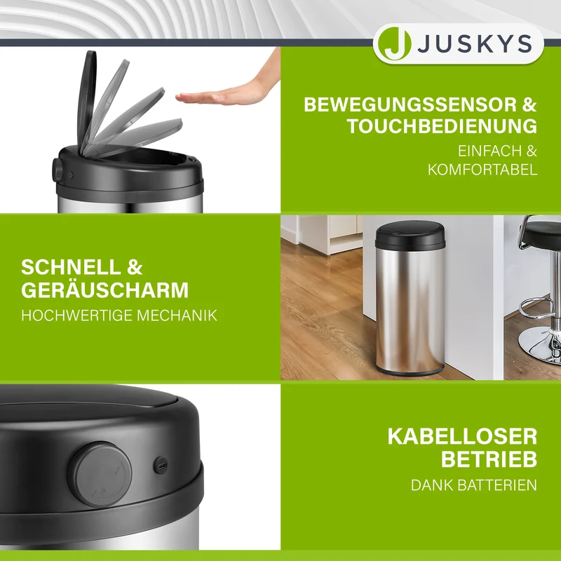 Runder Mülleimer mit Sensor