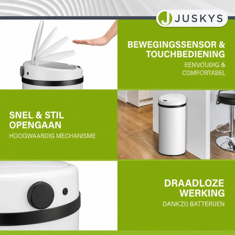 Runder Mülleimer mit Sensor