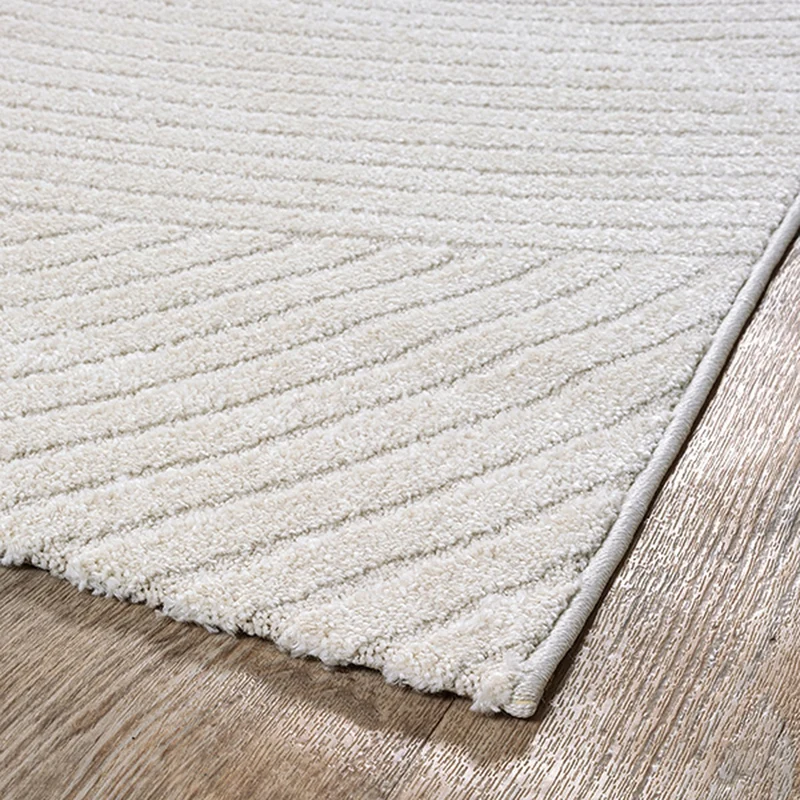 Kurzflor-Teppich geschwungene Bögen - Polypropylen-Polyester-Mix, 15 mm Gesamthöhe