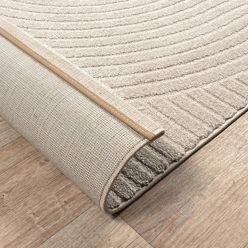 Kurzflor-Teppich 3D-Relief Zen-Halbkreise - Polypropylen-Polyester-Mix, 15 mm Gesamthöhe