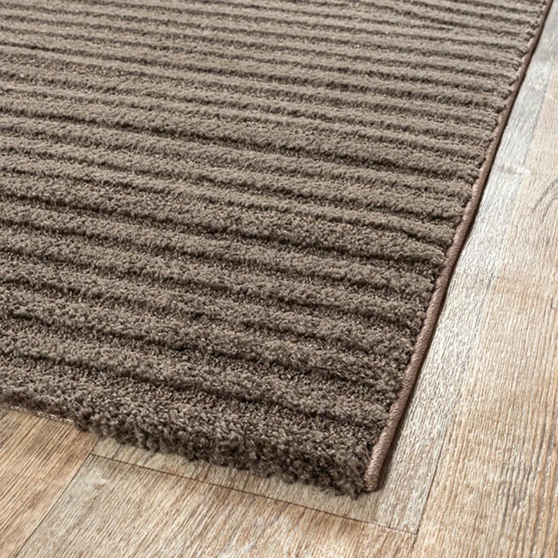 Kurzflor-Teppich 3D-Relief Zen-Halbkreise - Polypropylen-Polyester-Mix, 15 mm Gesamthöhe