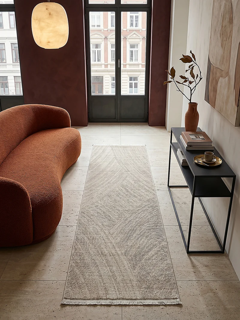 Kurzflor-Teppich Subtiles 3D-Relief - Polypropylen-Polyester-Mix, 8 mm Gesamthöhe