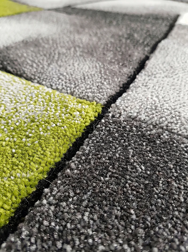 Kurzflor-Teppich Distressed Patchwork-Flächen - Polypropylen, 14 mm Gesamthöhe