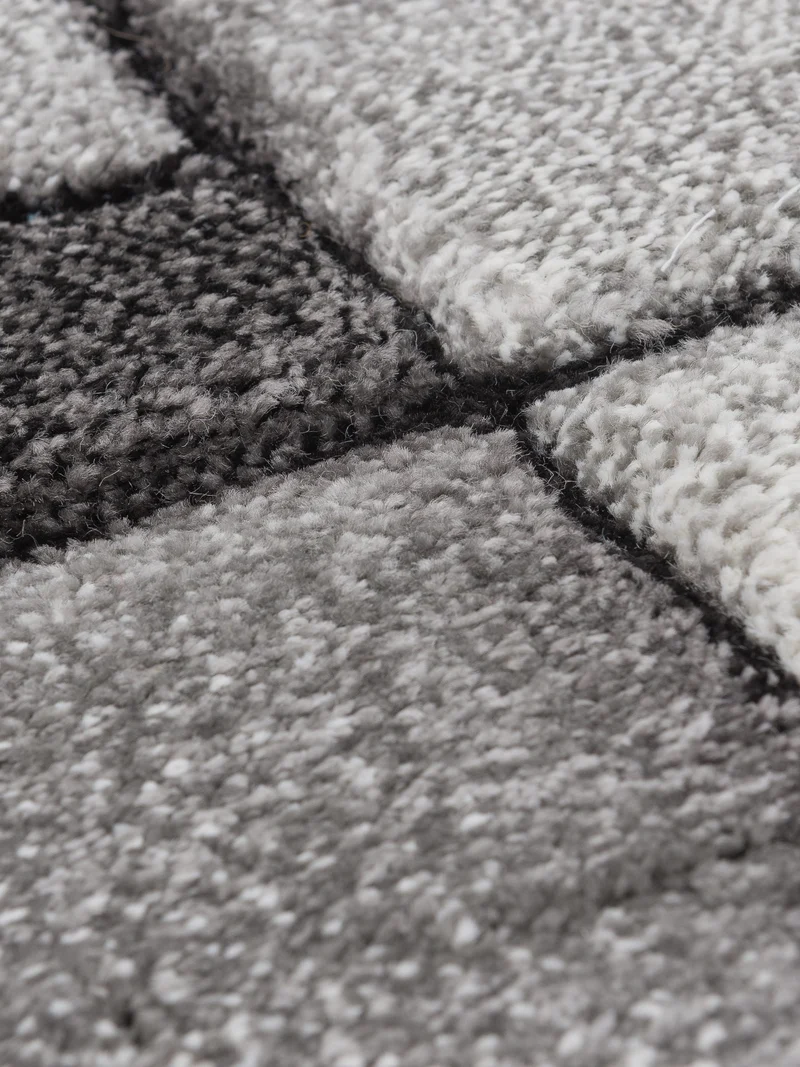 Kurzflor-Teppich Distressed Patchwork-Flächen - Polypropylen, 14 mm Gesamthöhe