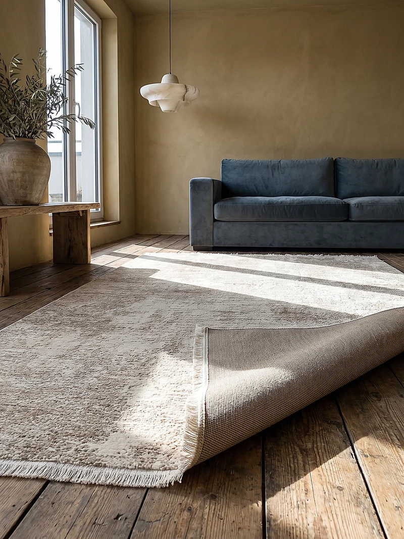 Kurzflor-Teppich Distressed Marmoroptik - Polypropylen-Polyester-Mix, 8 mm Gesamthöhe