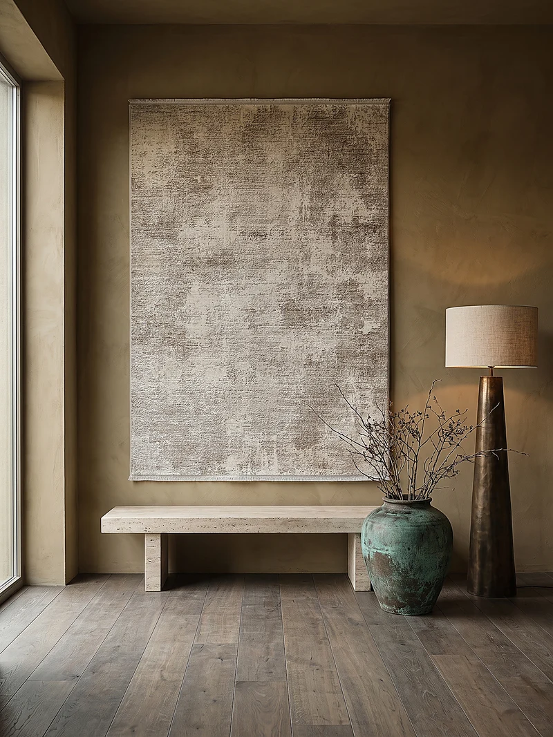 Kurzflor-Teppich Distressed Marmoroptik - Polypropylen-Polyester-Mix, 8 mm Gesamthöhe