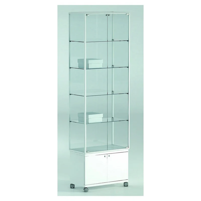 Casa Padrino Luxus Ladenvitrine 71 x 37 cm H. 220 cm mit 4 Glasböden - Ladeneinrichtung - Boutique Möbel - Made in Italy