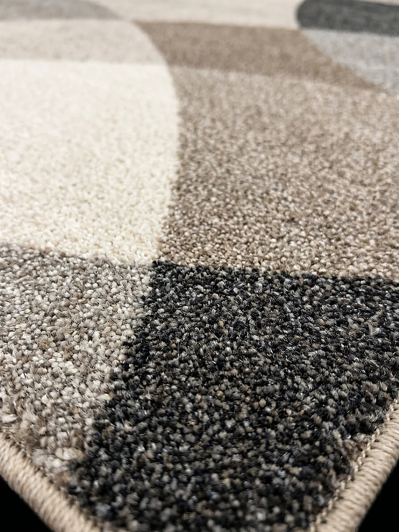 Niederflor-Teppich geschwungene Bögen Wellen Bögen - Polypropylen, 5 mm Gesamthöhe