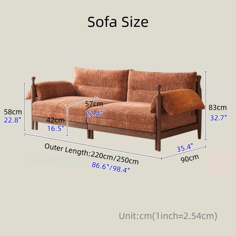 FENGYU Ausziehsofa mit Rahmen aus massiver Esche