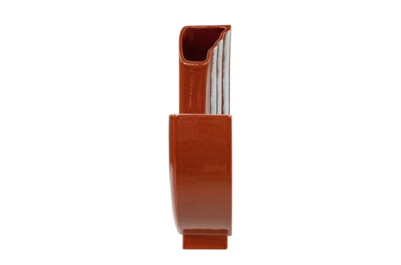 Casa Padrino Luxus Vase 36 x 10 x H. 36,5 cm - Elegante flache Deko Vase Margot aus feinem Steingut - Luxus Deko Accessoires