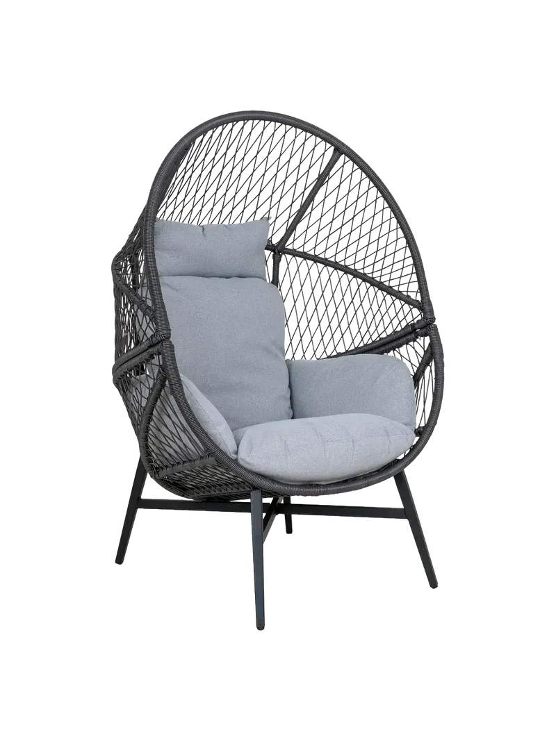 Rosario Loungesessel Polyrattan, schwarz
