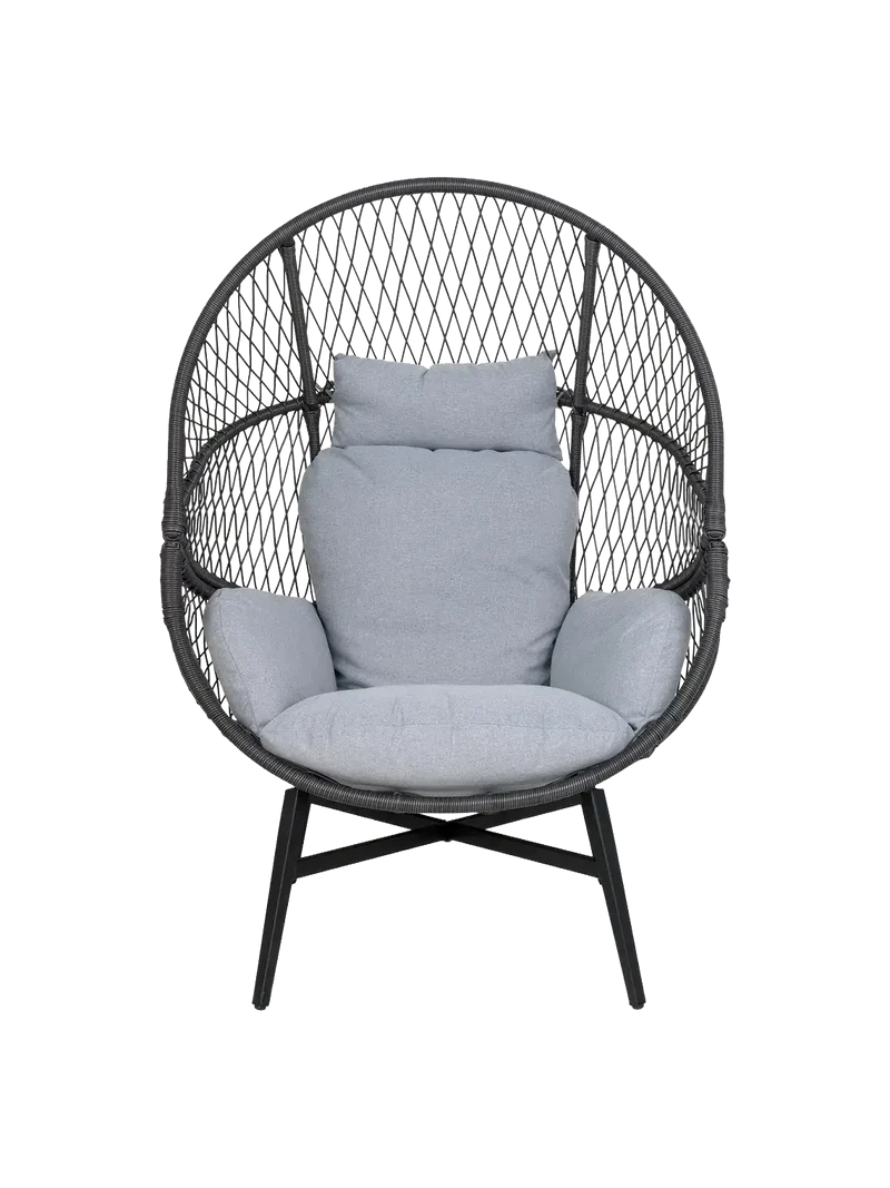 Rosario Loungesessel Polyrattan, schwarz