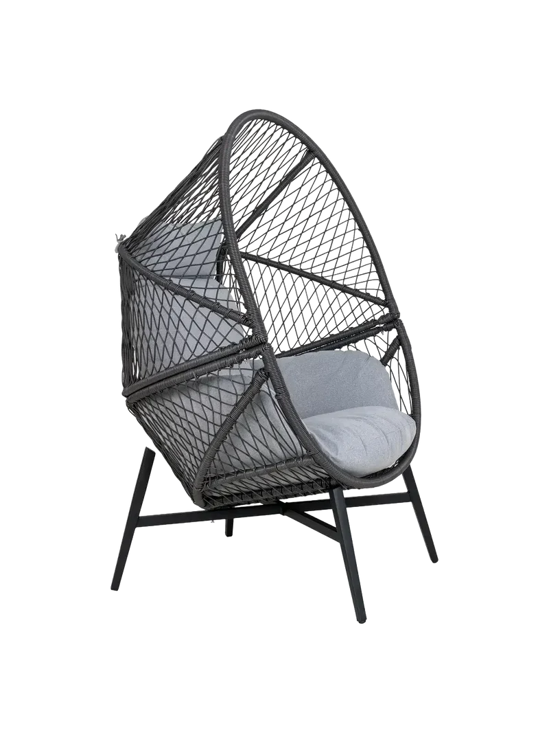 Rosario Loungesessel Polyrattan, schwarz