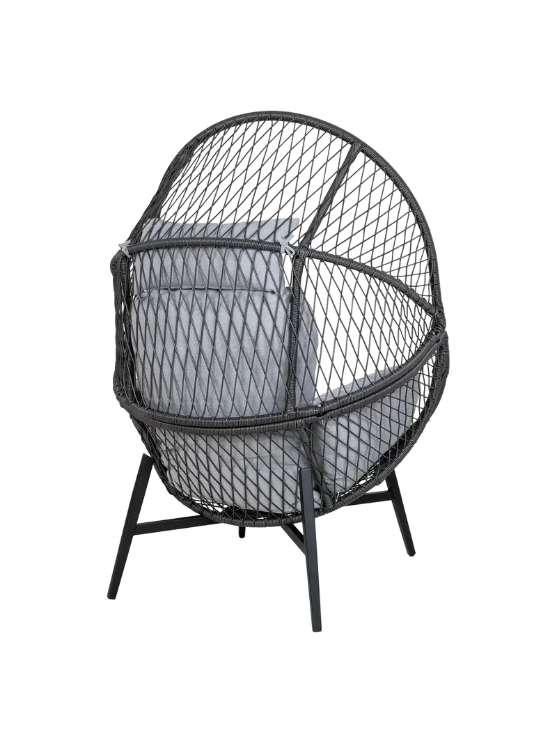 Rosario Loungesessel Polyrattan, schwarz