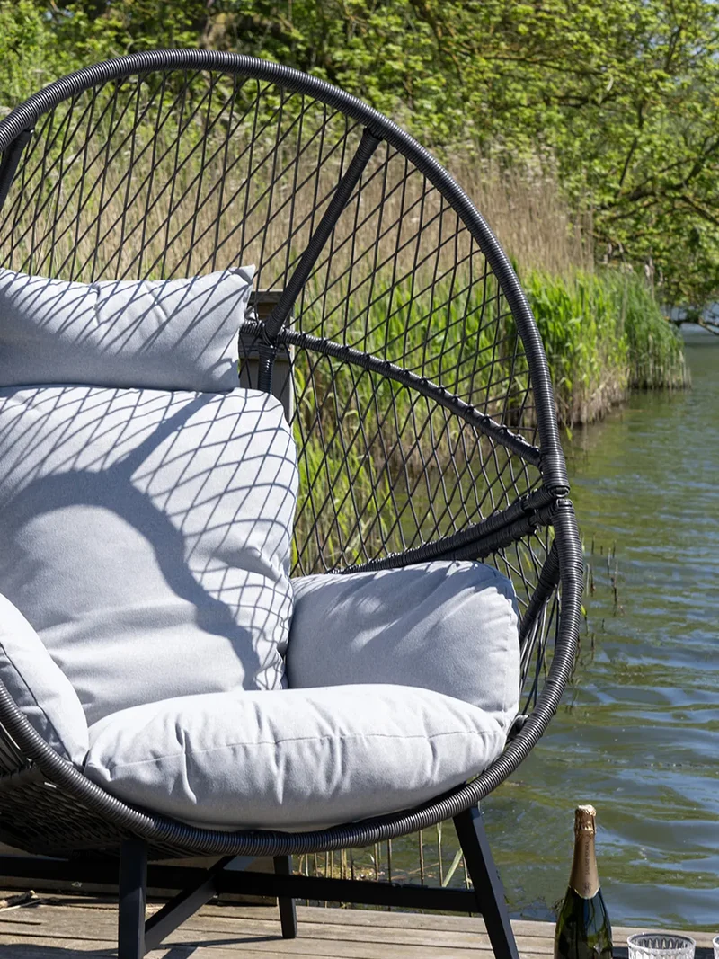 Rosario Loungesessel Polyrattan, schwarz