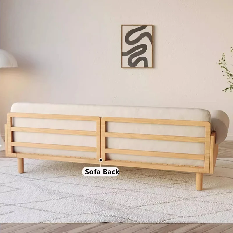 Klappbares Schlafsofa aus Massivholz mit eingelassenen Armlehnen von Japandi