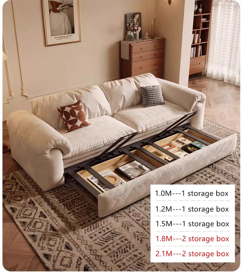 Multifunktionales Schlafsofa aus mattem Stoff mit Stauraum darunter