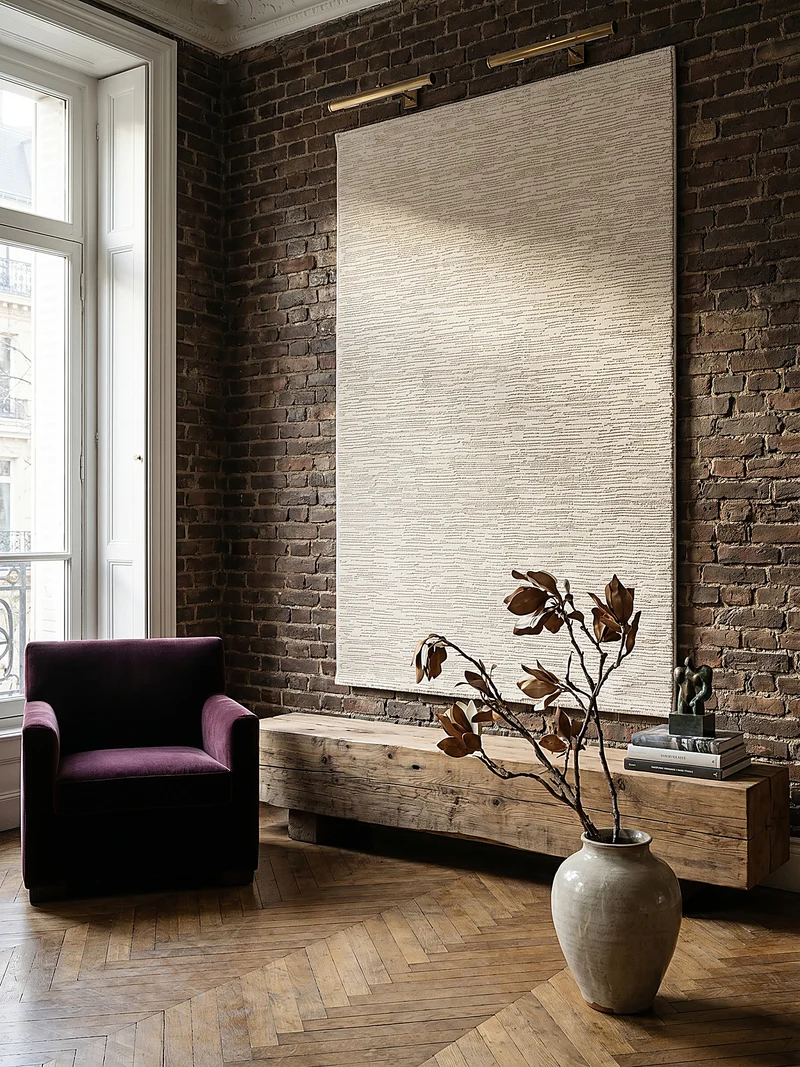 Kurzflor-Teppich subtile horizontale Streifen - Polyester, 13 mm Gesamthöhe
