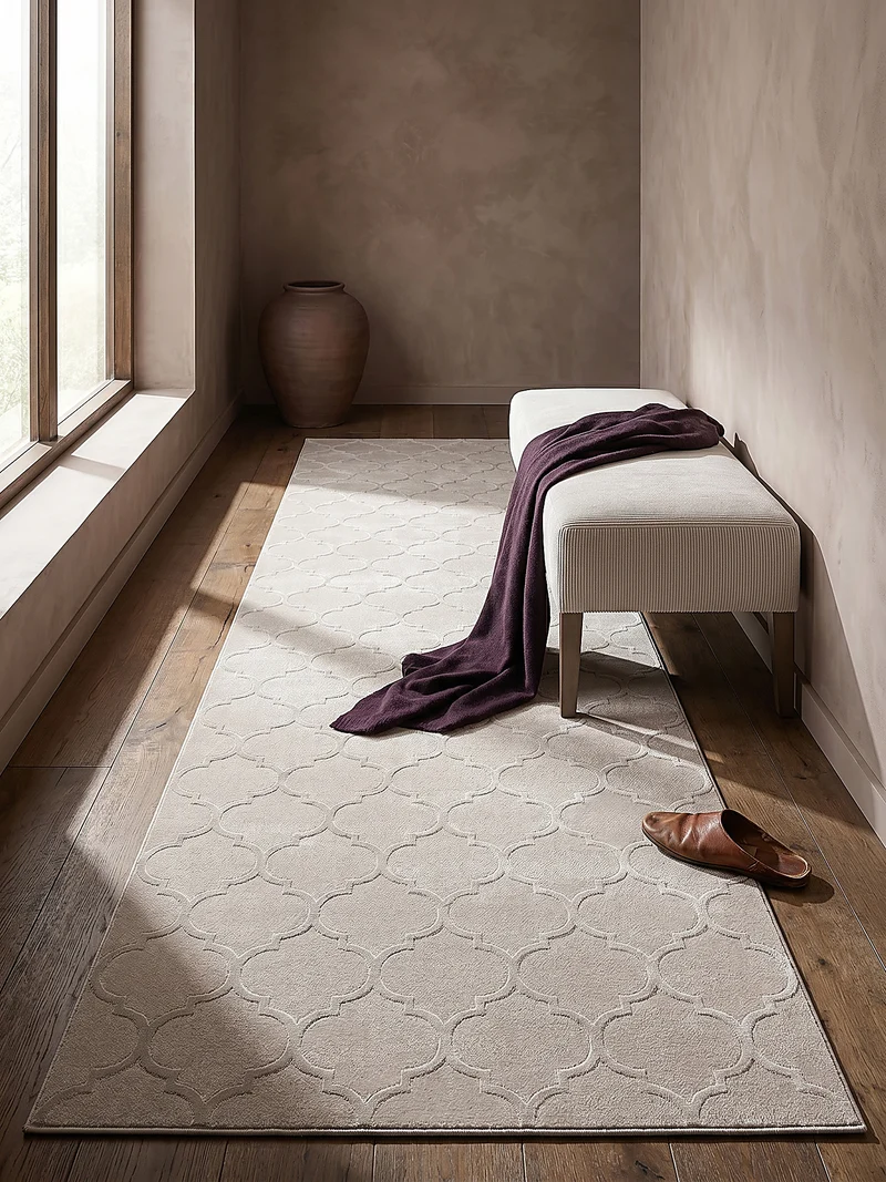 Kurzflor-Teppich Marokko-Ornament - Polyester, 13 mm Gesamthöhe