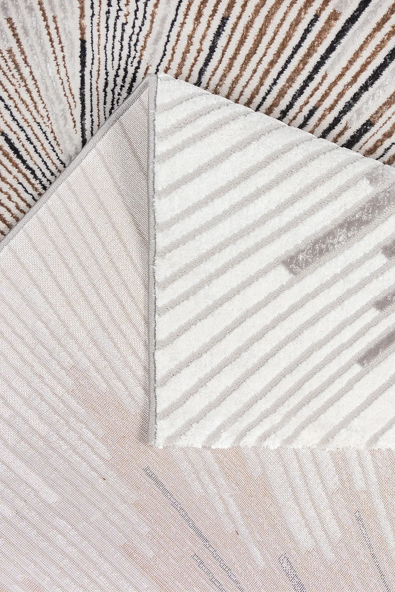 Kurzflor-Teppich Metallic Sunburst-Palmblatt - Polyester, 9 mm Gesamthöhe