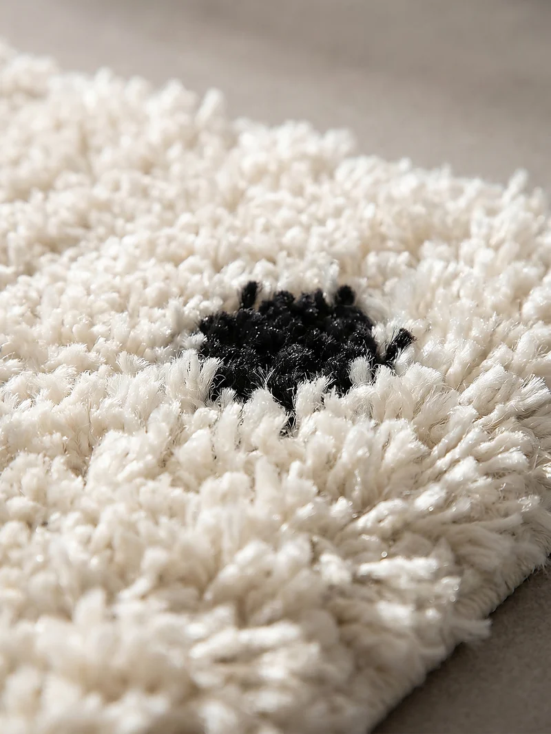 Hochflor-Teppich Tupfen-Muster auf Shaggy - Polypropylen, 31 mm Gesamthöhe