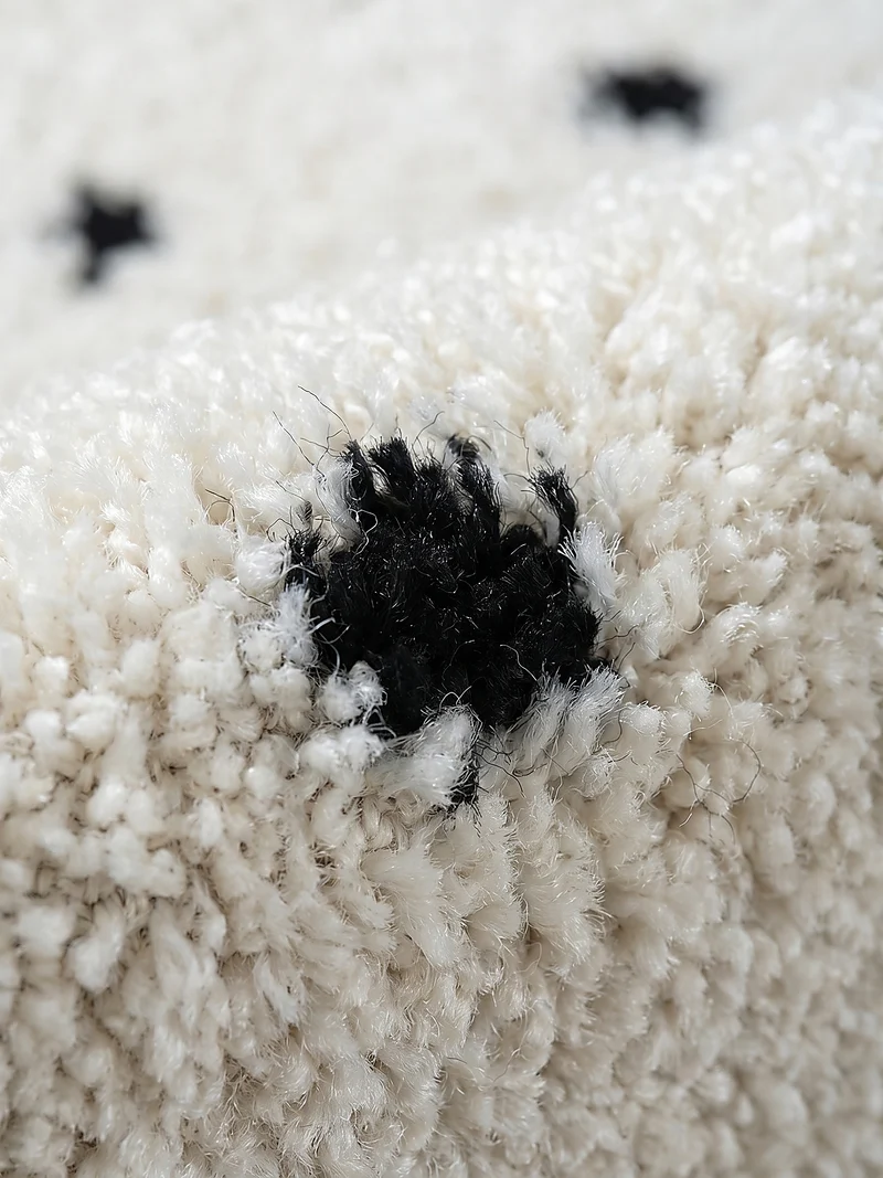 Hochflor-Teppich Tupfen-Muster auf Shaggy - Polypropylen, 31 mm Gesamthöhe
