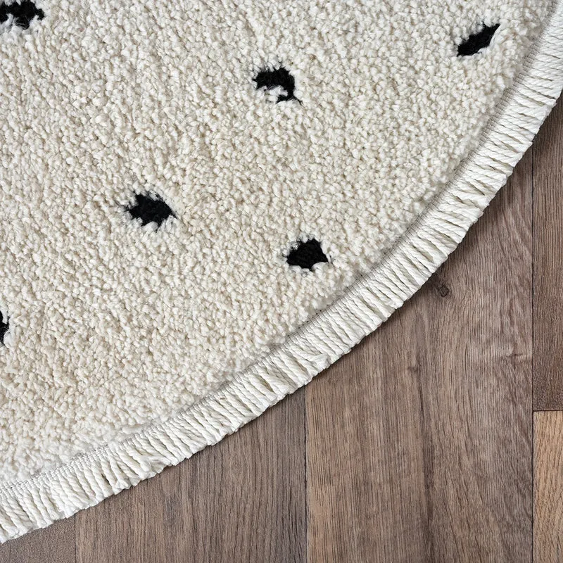 Hochflor-Teppich Tupfen-Muster auf Shaggy - Polypropylen, 31 mm Gesamthöhe